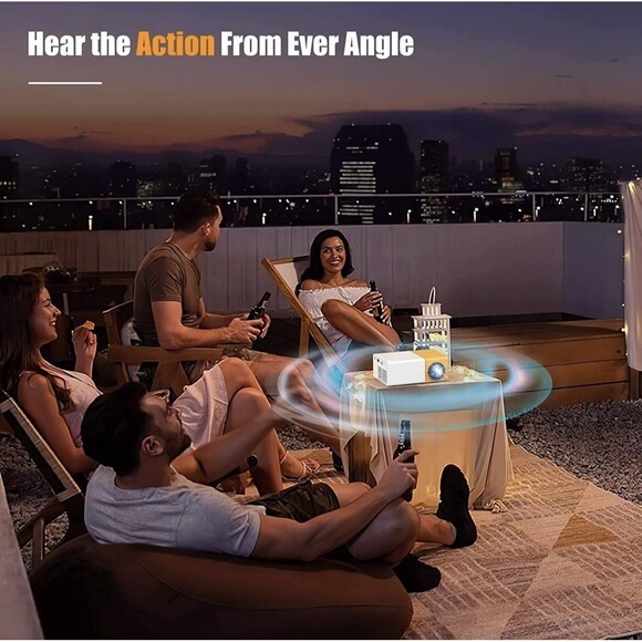 Meer Mini Projector Portable LED HDMI USB AV Home Theater Cinema Yellow White - Picture 8 of 12